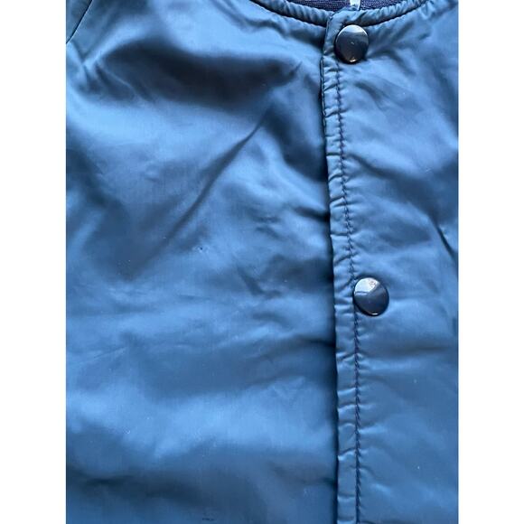 Vintage 80s NCAA Snap Nylon Bomber Jacket Navy Blue Varsity Athletic Coaches S - Picture 8 of 11